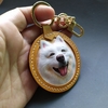 Pet dog tag handmade custom engraving memorial three-dimensional leather carving pendant nameplate ornaments keychain identity tag